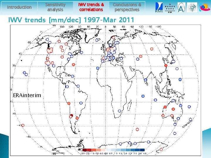 Introduction Sensitivity analysis IWV trends & correlations Conclusions & perspectives IWV trends [mm/dec] 1997