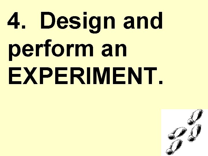 4. Design and perform an EXPERIMENT. 