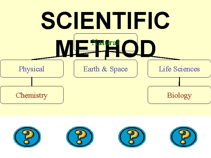 SCIENTIFIC METHOD Natural Physical Chemistry Earth & Space Life Sciences Biology 