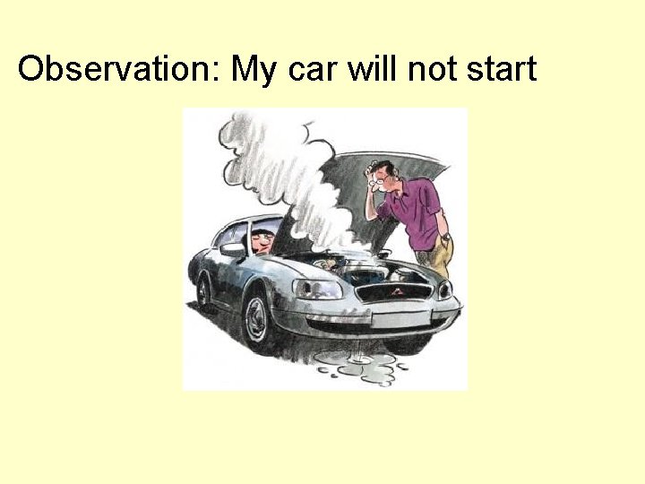 Observation: My car will not start 