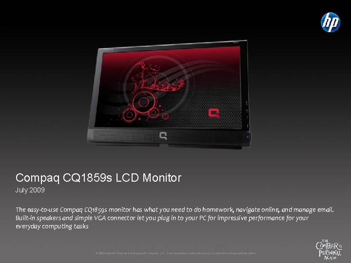 Compaq CQ 1859 s LCD Monitor July 2009