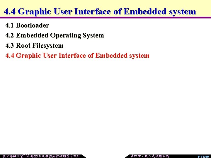4. 4 Graphic User Interface of Embedded system 4. 1 Bootloader 4. 2 Embedded