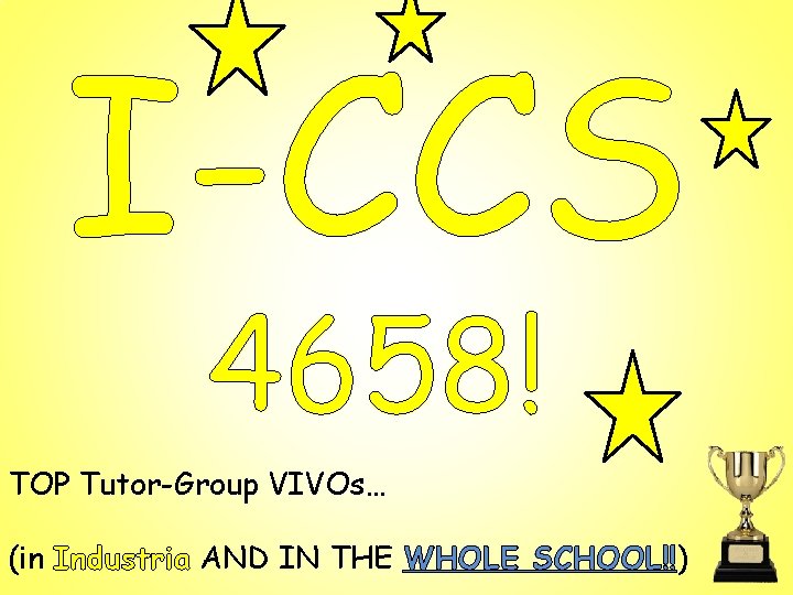 I-CCS 4658! TOP Tutor-Group VIVOs… (in Industria AND IN THE WHOLE SCHOOL!!) 