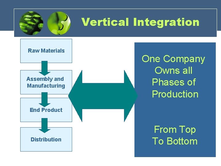 Vertical Integration Raw Materials Assembly and Manufacturing One Company Owns all Phases of Production