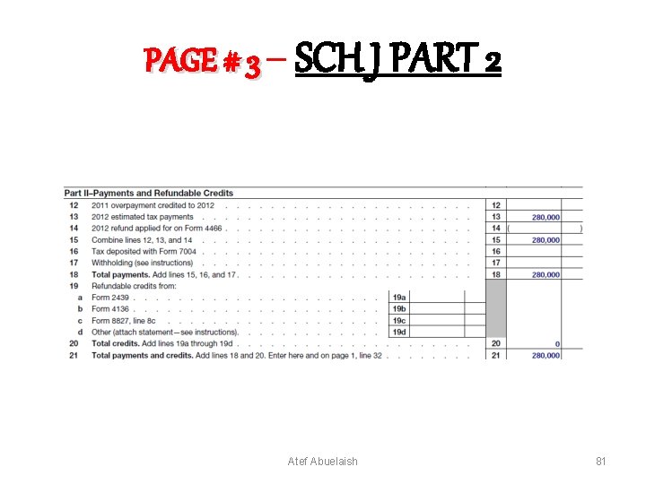 PAGE # 3 – SCH J PART 2 Atef Abuelaish 81 