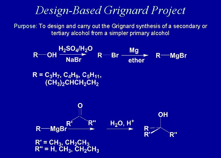 Design-Based Grignard Project Purpose: To design and carry out the Grignard synthesis of a