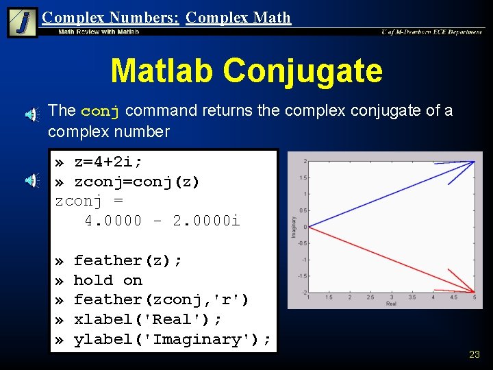 Complex Numbers: Complex Math Matlab Conjugate n The conj command returns the complex conjugate