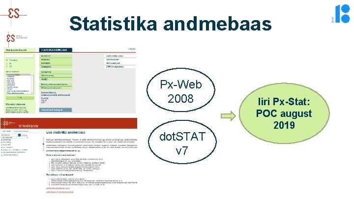 Statistika andmebaas Px-Web 2008 dot. STAT v 7 Iiri Px-Stat: POC august 2019 