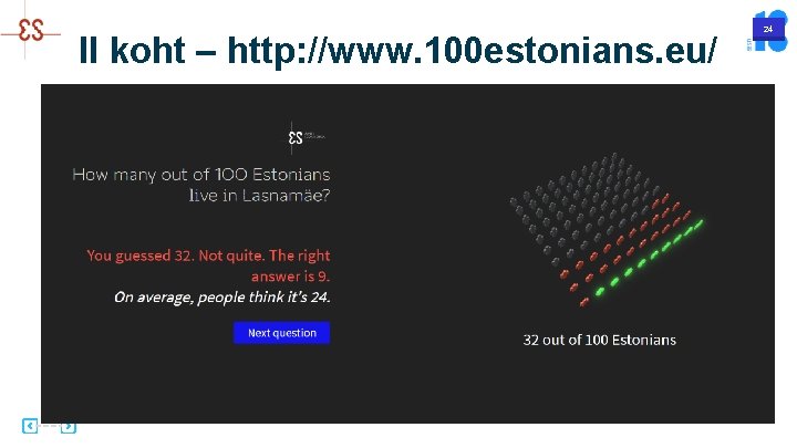 II koht – http: //www. 100 estonians. eu/ 24 