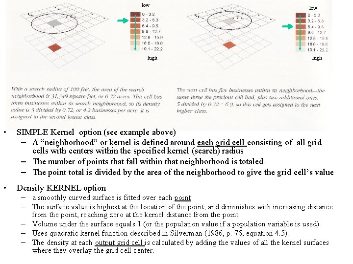 low high • SIMPLE Kernel option (see example above) – A “neighborhood” or kernel