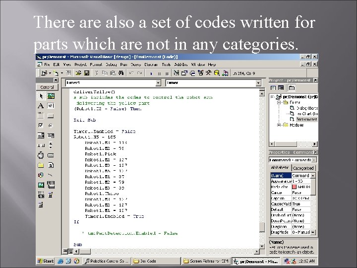 There also a set of codes written for parts which are not in any