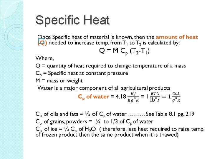 Specific Heat � 