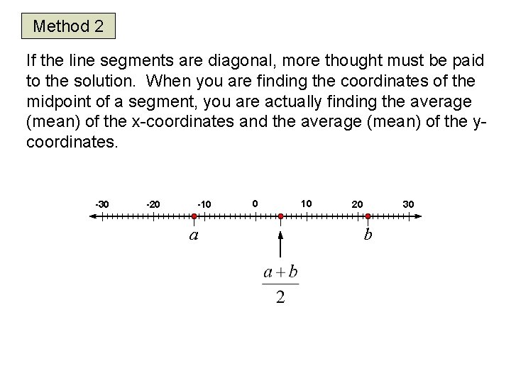 Method 2 If the line segments are diagonal, more thought must be paid to