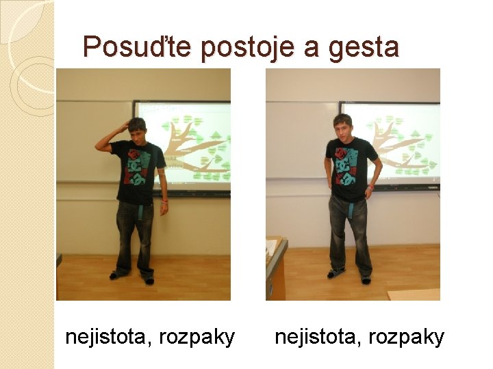 Posuďte postoje a gesta nejistota, rozpaky 