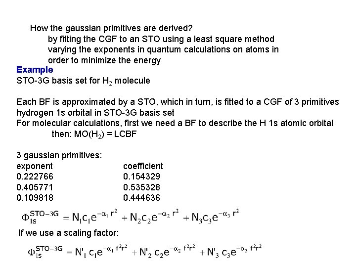 How the gaussian primitives are derived? by fitting the CGF to an STO using