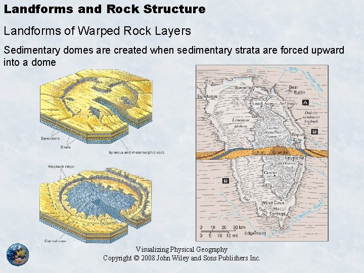 Landforms and Rock Structure Landforms of Warped Rock Layers Sedimentary domes are created when