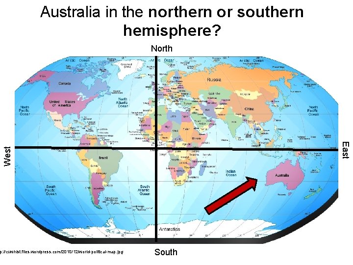 Australia in the northern or southern hemisphere? North West East p: //cuwhist. files. wordpress.