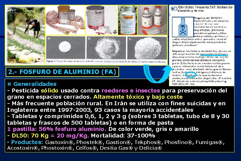 2. - FOSFURO DE ALUMINIO (FA) ¤ Generalidades - Pesticida sólido usado contra roedores