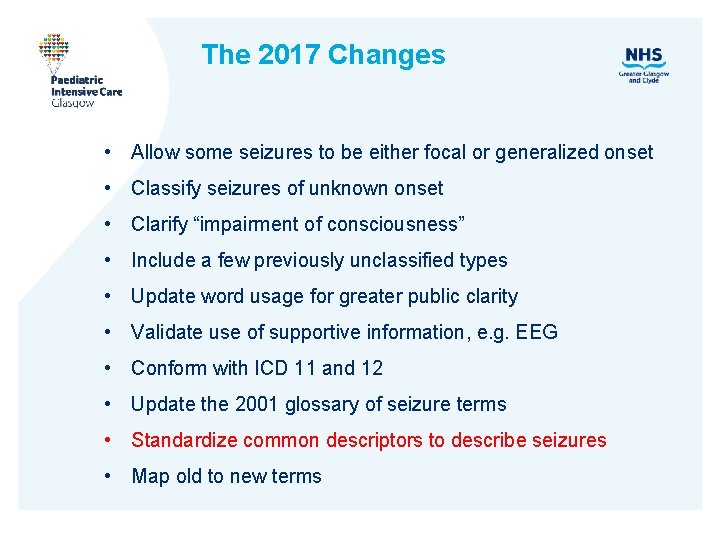 The 2017 Changes • Allow some seizures to be either focal or generalized onset