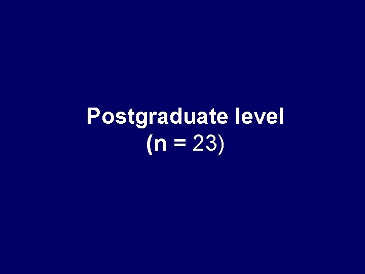 Postgraduate level (n = 23) 