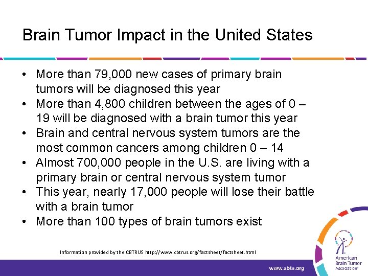 Brain Tumor Impact in the United States • More than 79, 000 new cases