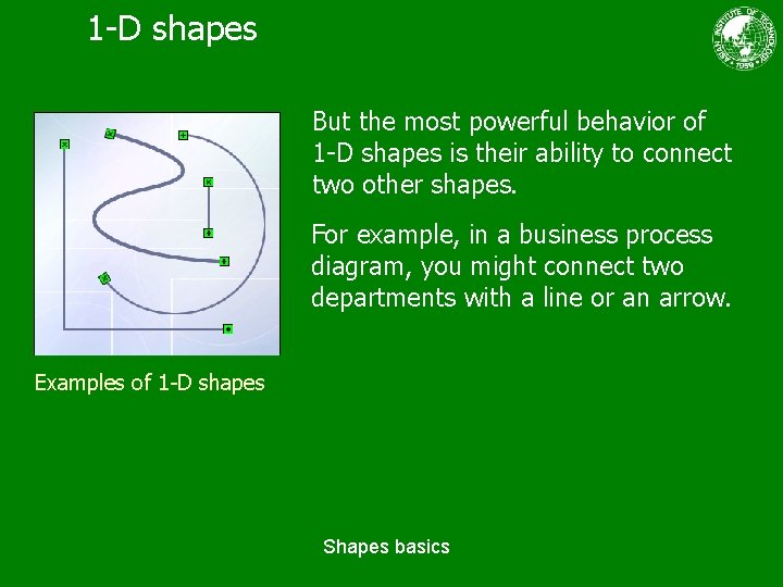 1 -D shapes But the most powerful behavior of 1 -D shapes is their 1 -D shapes But the most powerful behavior of 1 -D shapes is their