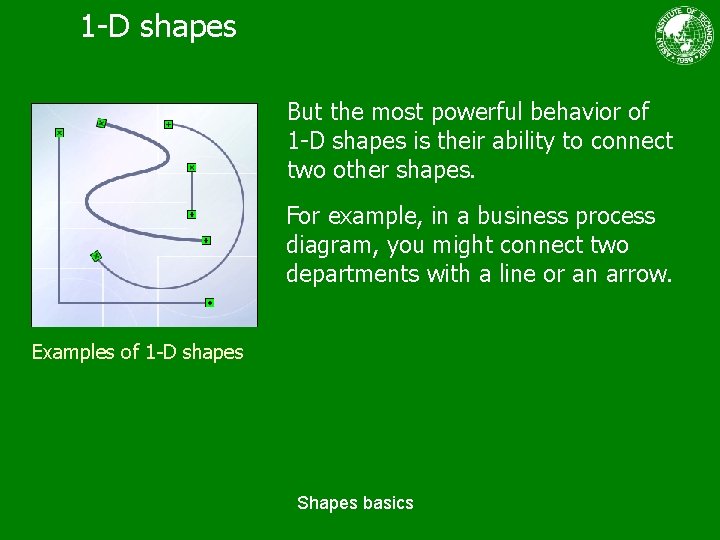 1 -D shapes But the most powerful behavior of 1 -D shapes is their