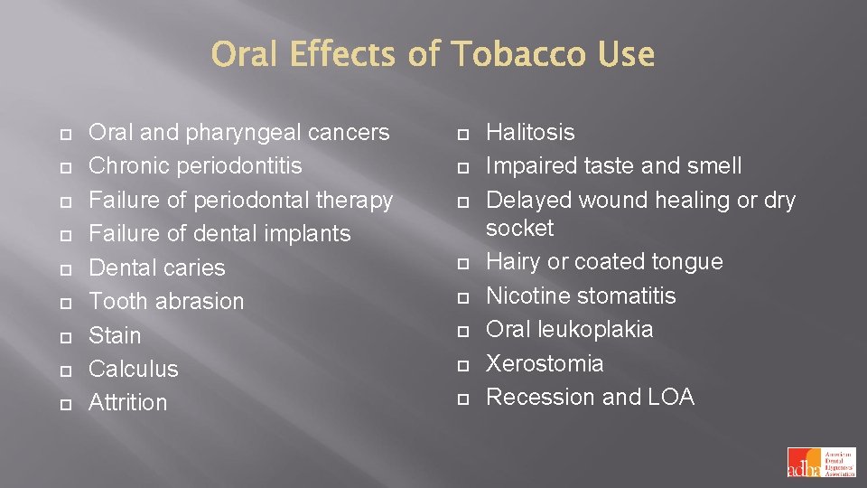  Oral and pharyngeal cancers Chronic periodontitis Failure of periodontal therapy Failure of dental