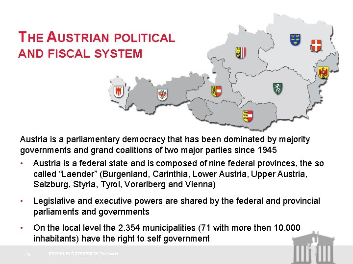 THE AUSTRIAN POLITICAL AND FISCAL SYSTEM Austria is a parliamentary democracy that has been