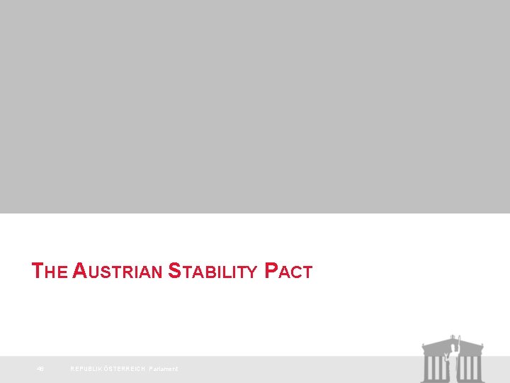 THE AUSTRIAN STABILITY PACT 46 REPUBLIK ÖSTERREICH Parlament 