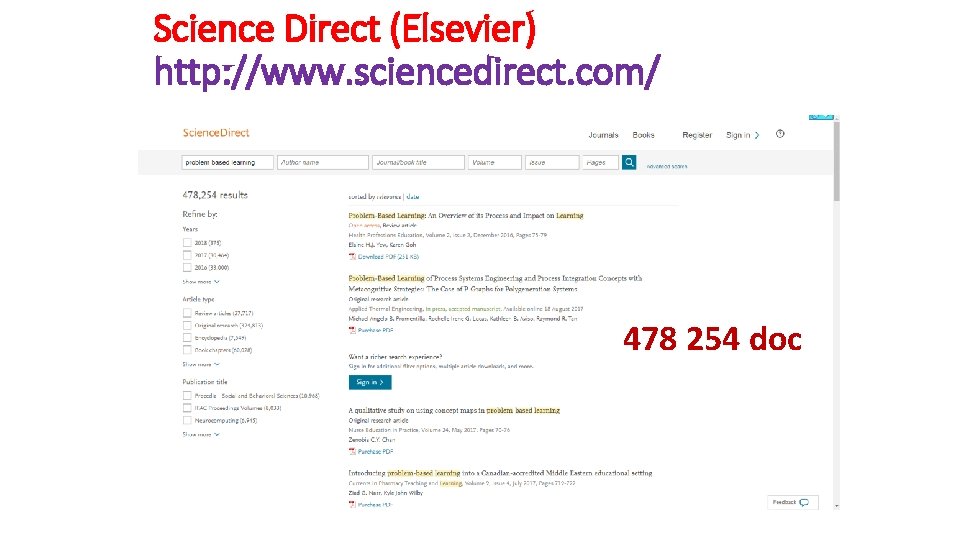 Science Direct (Elsevier) http: //www. sciencedirect. com/ 478 254 doc Science Direct (Elsevier) http: //www. sciencedirect. com/ 478 254 doc