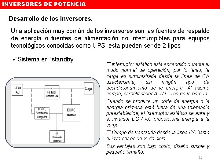 INVERSORES DE POTENCIA Desarrollo de los inversores. Una aplicación muy común de los inversores