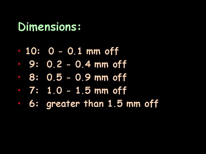 Dimensions: • • • 10: 9: 8: 7: 6: 0 - 0. 1 mm
