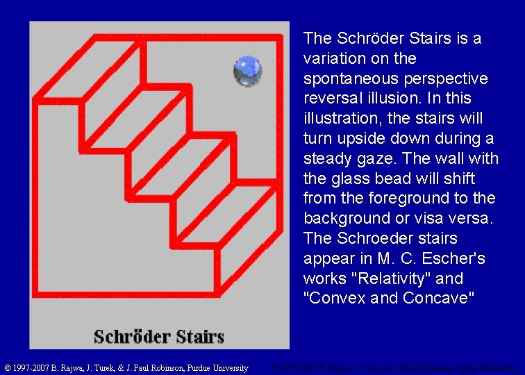 The Schröder Stairs is a variation on the spontaneous perspective reversal illusion. In this