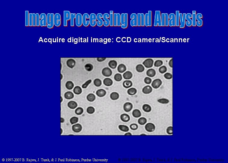 Acquire digital image: CCD camera/Scanner © 1997 -2007 B. Rajwa, J. Turek, & J.