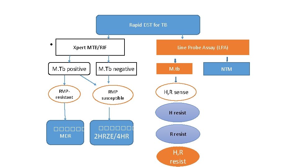 Rapid DST for TB • ine Xpert MTB/RIF M. Tb positive RMPresistant M. Tb