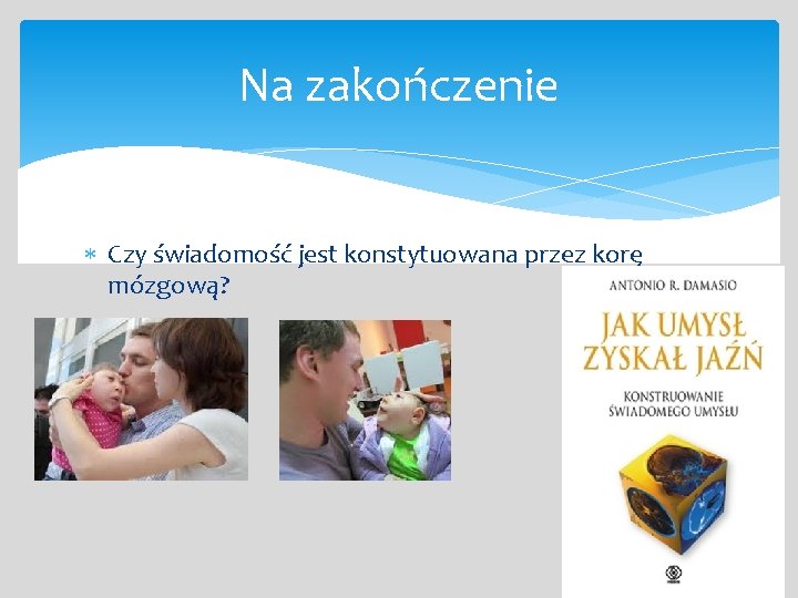 Na zakończenie Czy świadomość jest konstytuowana przez korę mózgową? 