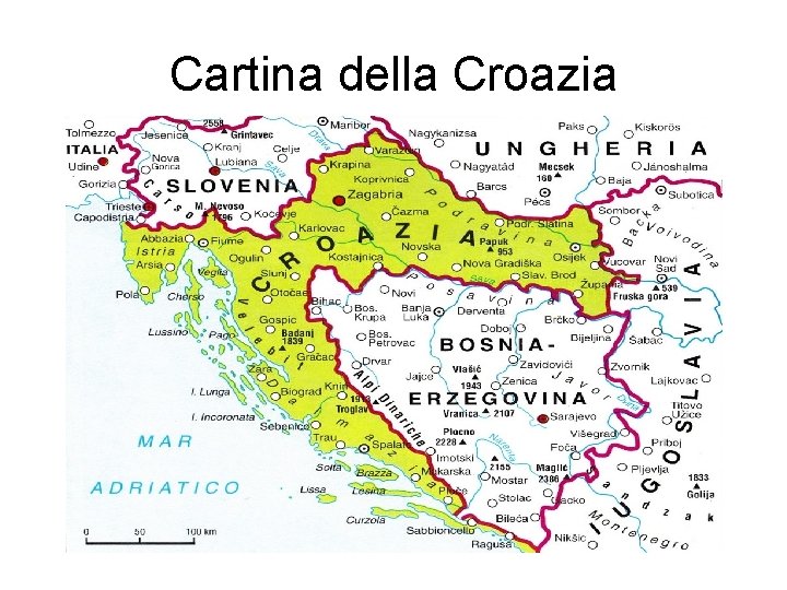 Cartina della Croazia 