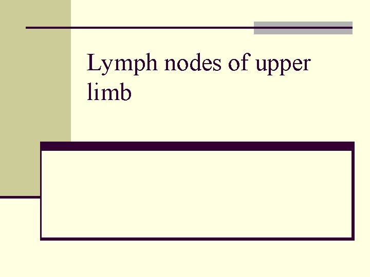 Lymph nodes of upper limb 
