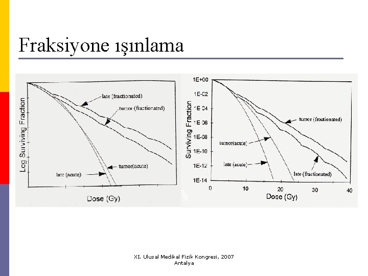 Fraksiyone ışınlama XI. Ulusal Medikal Fizik Kongresi, 2007 Antalya 