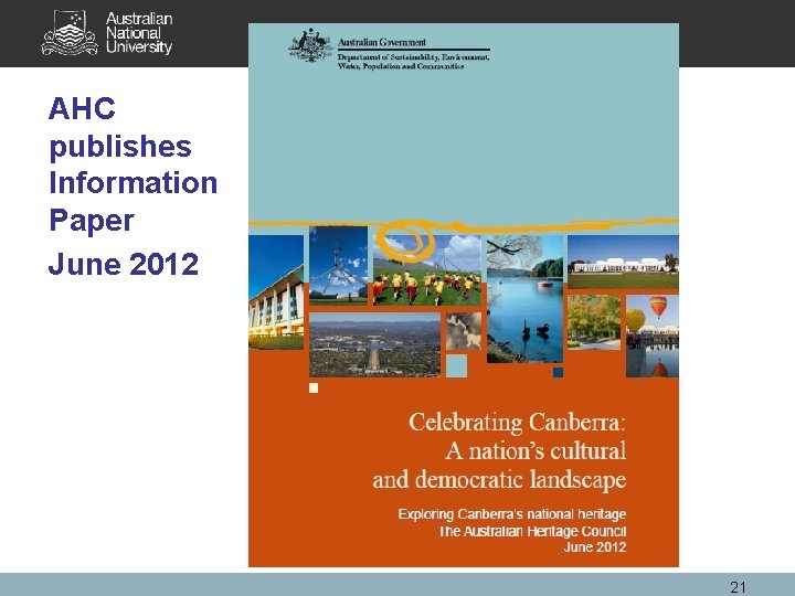 AHC publishes Information Paper June 2012 21 