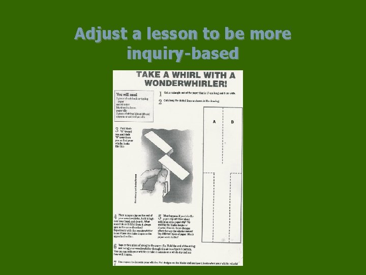 Adjust a lesson to be more inquiry-based 