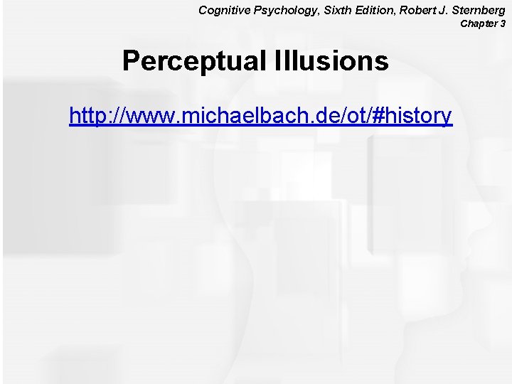 Cognitive Psychology, Sixth Edition, Robert J. Sternberg Chapter 3 Perceptual Illusions http: //www. michaelbach.