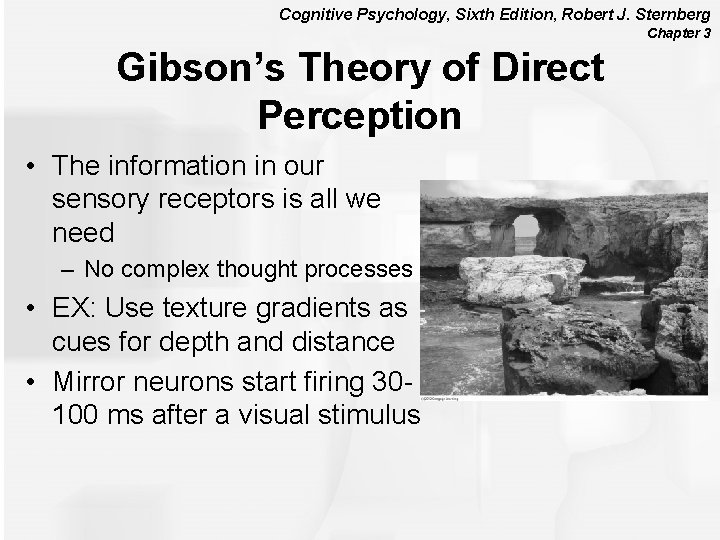 Cognitive Psychology, Sixth Edition, Robert J. Sternberg Chapter 3 Gibson’s Theory of Direct Perception