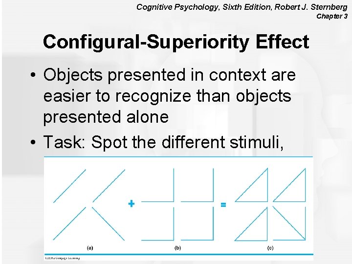 Cognitive Psychology, Sixth Edition, Robert J. Sternberg Chapter 3 Configural-Superiority Effect • Objects presented