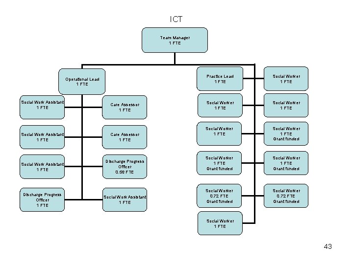 ICT Team Manager 1 FTE Operational Lead 1 FTE Social Work Assistant 1 FTE