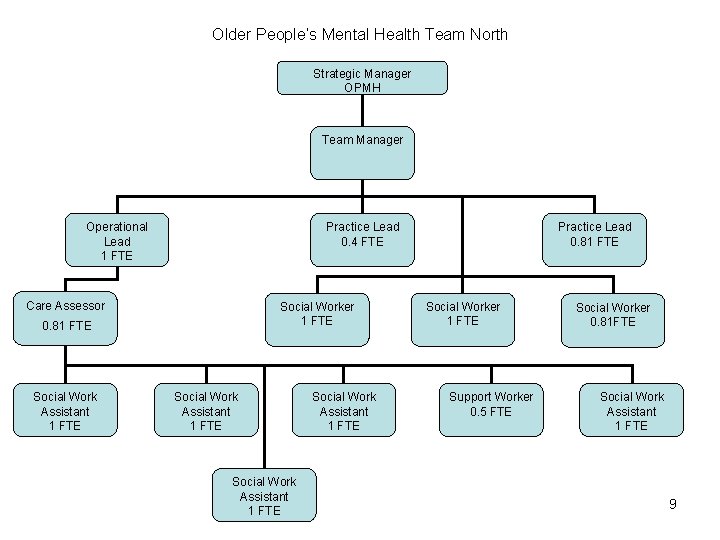 Older People’s Mental Health Team North Strategic Manager OPMH Team Manager Operational Lead 1