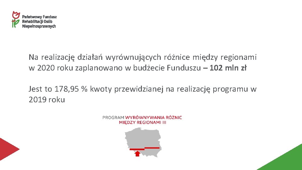 Na realizację działań wyrównujących różnice między regionami w 2020 roku zaplanowano w budżecie Funduszu