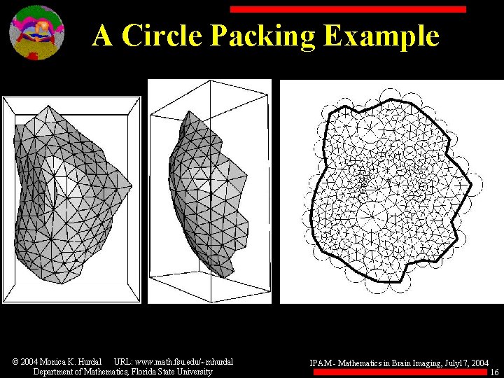 A Circle Packing Example © 2004 Monica K. Hurdal URL: www. math. fsu. edu/~mhurdal