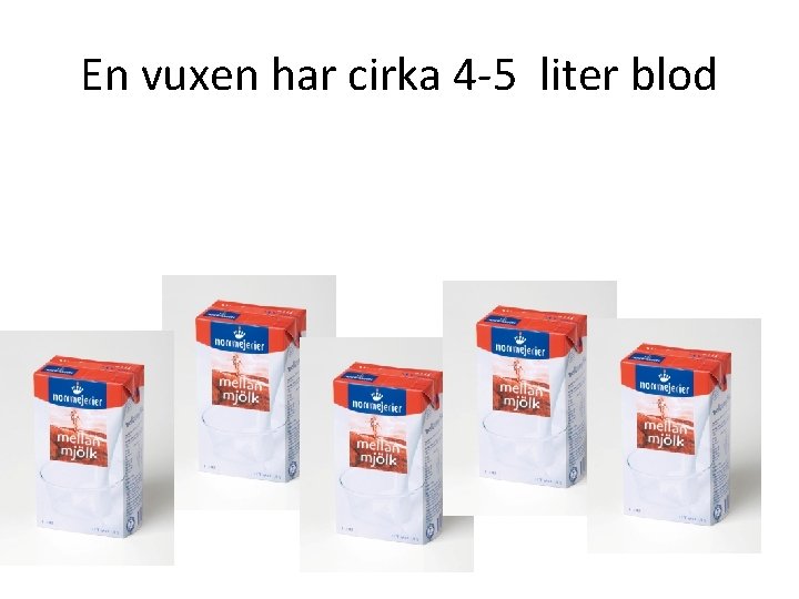 En vuxen har cirka 4 -5 liter blod 